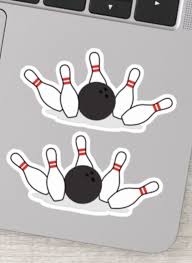 Black And White Bowling Ball Bowling Ball Knocking Down Pins Sticker Zazzle Com Bowling Ball Bowling Stickers