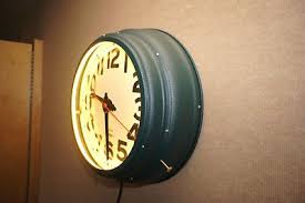 A new 21" Lewis Parlor neon clock. A Lewis Clock by Curtis