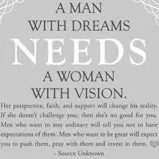 Popular dream interpretations sometimes suggest that such dreams reflect anxiety about change or a fear of the unknown. A Man With A Dream Needs A Women With A Vision