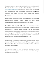 Pelaksanaan pusat pemberian vaksin hospital swasta (ppvhs) akan bermula di negeri ini pada 1 jun ini dengan penglibatan tujuh buah hospital swasta. Bernama Tv Hospital Swasta Akan Terlibat Dalam Pick Fasa Facebook