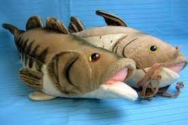 Catfish Bass Fish Animal Cabin Critters Stuffed Plush Toy Pillow Lot Of 2 Plush Toy Catfish Channel Catfish