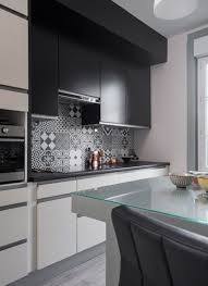 Black White Decoration Cuisine Renovation Amenagement Carreaux De Ciment Lyon App Interieur Moderne De Cuisine Interieur De Cuisine Architecte Interieur