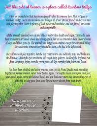 4.9 out of 5 stars 18. Printable Rainbow Bridge Memorial Pet Poem For The Love Of Food