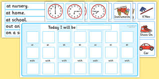 Routine Chart Pack With Place Time And Person Routine