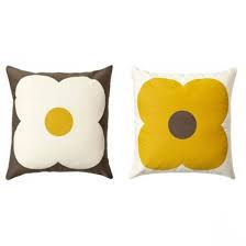 Orla Kiely Giant Abacus Flower Cushion Chocolate And Sunflower Orla Kiely Cushions Orla Kiely Luxury Homewares