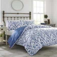 Comforter Set Queen Blue White Floral