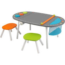 Kidkraft Chalkboard Art Table With Stools Walmart Com Kids Table And Chairs Kids Table Set Art Table