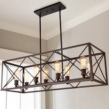 Looking to create a bold, dramatic statement? Industrial Cross Framed Box Island Chandelier Shades Of Light