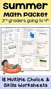 Summer Math Packet For Rising 4th Graders Review Of 3rd Grade Math Summer Math Packet Math Packets 3rd Grade Math