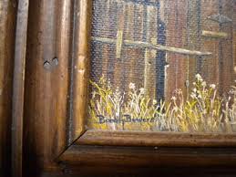 Vintage Framed Beverly Bowers Miniature Oil Painting