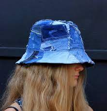 Distressed Jeans Hat Rugged Denim Bucket Hat Sun Style Hat Ripped Fashion Streetstyle Size 21 Inches 54 55 Cm Hat Fashion Fashion Denim Bucket Hat