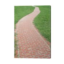 Tamp and level the stone dust. Curved Red Brick Walkway Canvas Print Pixers We Live To Change