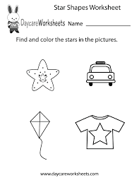 free star shapes worksheet for preschool