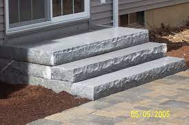 Paver Patio Stairs With Landing Google Search Patio Stairs Backyard Patio Patio Steps