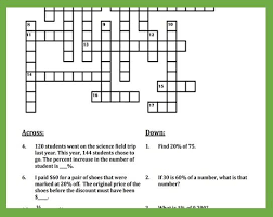 Percents Crossword Puzzle Number Puzzles Crossword Crossword Puzzle
