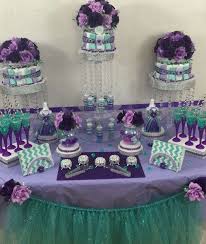 Mermaid under the sea decorations purple baby blue baby shower tissue paper pom pom paper tassel garland first birthday decorations purple bridal shower decorations mermaid /sea theme party decor: Little Mermaid Baby Shower Baby Shower Party Ideas Photo 1 Of 7 Baby Shower Purple Purple Baby Shower Decorations Mermaid Baby Showers