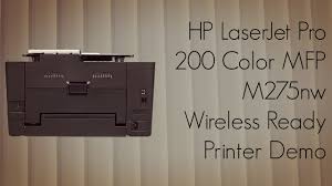 تنزيل التعريف والبرنامج المشغل لطابعة اتش بي تعريف طابعة hp laserjet pro 200 color mfp التعريف المتوفر كامل ومجاني من المصدر الاصلي. Hp Laserjet Pro 200 Color Mfp M275nw Wireless Ready Printer Demo Youtube