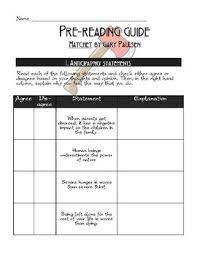 Hatchet Pre Worksheets Teaching Resources Teachers Pay Teachers