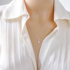 Check spelling or type a new query. Amazon Com Pink Crystal Necklace Vintage Rose Swarovski Crystal Dainty Chain Necklace For Women Teardrop Birthstone Charm October Jewelry 18 Inch Silver Plated Chain Handmade