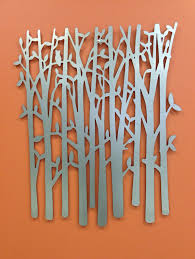 Birch Tree Wall Art Modern Birch Tree Metal Wall Art Panel 24x29 In By Alkemymetal 49 00 Metal Tree Wall Art Metal Wall Art Panels Metal Tree