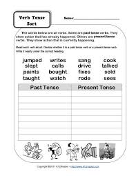 verb tense worksheet for 2nd and 3rd grade