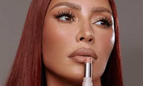 Kim Kardashian Launches Silk Matte Lip Color with New Red Hair