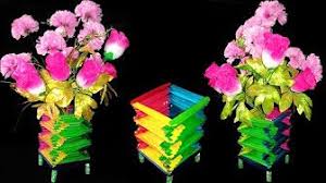 Como Hacer Un Florero Utilizando Palitos De Helado Youtube Spachtle Diy Popsicle Stick Crafts Craft Stick Crafts Ice Lolly Stick Crafts