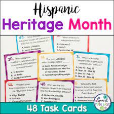 A 2017 hispanic heritage month celebration. Hispanic Heritage Month Task Cards Trivia Game By Spanish Made Easy
