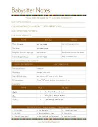 Babysitter Information Babysitter Babysitter Notes Babysitter Printable