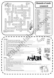 Here is the answer for: Elements Of Music Crossword Esl Worksheet By Marta V