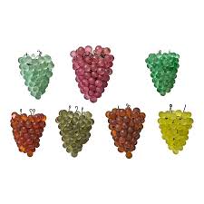 1930s Murano Multicolor Grape Cluster Lamp Shades Set Of 7 Green Grapes Glass Light Shades Murano Lamp