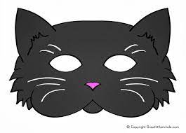 Early Play Templates 5 Printable Halloween Cat Masks To Make Cat Mask Diy Cat Mask Cat Face