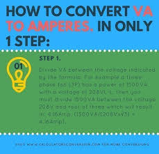 Kw to amps calculatorpower (kw)voltage (220 v)amperage (a)1 how many amps does a 22kw motor draw? Volt Amp Va To Amp Amperes Convert Conversion Table And Formula