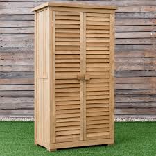 63 Tall Wooden Garden Storage Shed In Shutter Design Garden Storage Shed Wooden Garden Storage Garden Storage