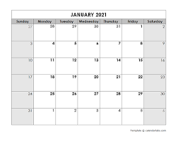 All template are downloadable, editable and. 2021 Blank Monthly Calendar Free Printable Templates