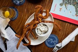 Savory Fish Churros At Sunken Hundred In Brooklyn Ice Alumni Interview Welsh Cuisine Welsh Cuisine Cuisine Culinary