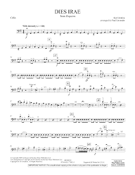 Dies Irae From Requiem Cello Sheet Music To Download