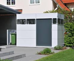 Cube Design Gartenhaus In Lichtgrau Mit Anthrazitfarbener Ture Design Gartenhaus Gartenhaus Gartenhaus Metall
