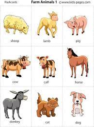 farm animals 1 animal flashcards for kids printable