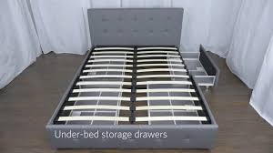 Instead, it consists of a wooden platform and a mattress, sometimes with side rails, a headboard or drawers. Dhp Rose Upholstered Bed With Storage By Dhp Furniture