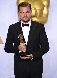 Leonardo DiCaprio celebrates Oscars 2016 Best Actor award for The Revenant  | Daily Mail Online