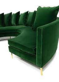 Sardinia Sectional In Emerald Velvet Living Room Sofa Green Sofa Furniture