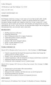 1 bid manager resume templates: try