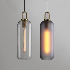 Post Modern Cylindrical Hanging Light Fixture Clear Smoke Glass 1 Light Mini Pendant For Bar Cafe Takeluckhome Com