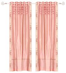 A provides curtains that are suitable for all window types. Peach Pink Hand Crafted Grommet Top Sheer Sari Curtain Panel Piece Traditional Curtains By Indian Selections Houzz