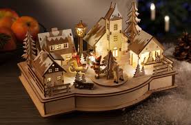 Led Holz Weihnachtsmarkt Mit Musik Weihnachtsdorf Weihnachten Dekoration Weihnachtsmarkt