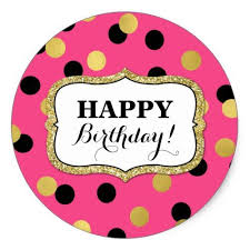 Rose Gold Happy Birthday Cake Topper Printable Happy Birthday Pink Black Gold Confetti Classic Round Sticker Zazzle Com In 2020 Happy Birthday Logo Birthday Cake Topper Printable Happy Birthday Art