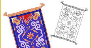 Chinese dragon coloring pages to print. Free Printable Aladdin Flying Carpet Craft Mama Likes This