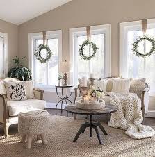 American Farmhouse Style On Instagram White Looks So Dreamy During Winter Caligirlinasouthernworld Added Texture I M Her Living Room With Cozy Knit Textiles