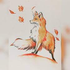 113 Likes 8 Comments Vanessa Pantermueller Vanase On Instagram Artwork Fox Leaves Autumn Wind Drawin Fall Drawings Fox Art Watercolor Fox Tattoos